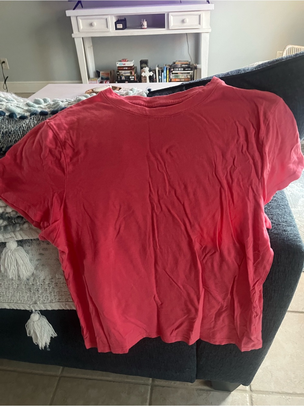 a.n.a Coral Pink Short-Sleeve Crewneck Tee size large